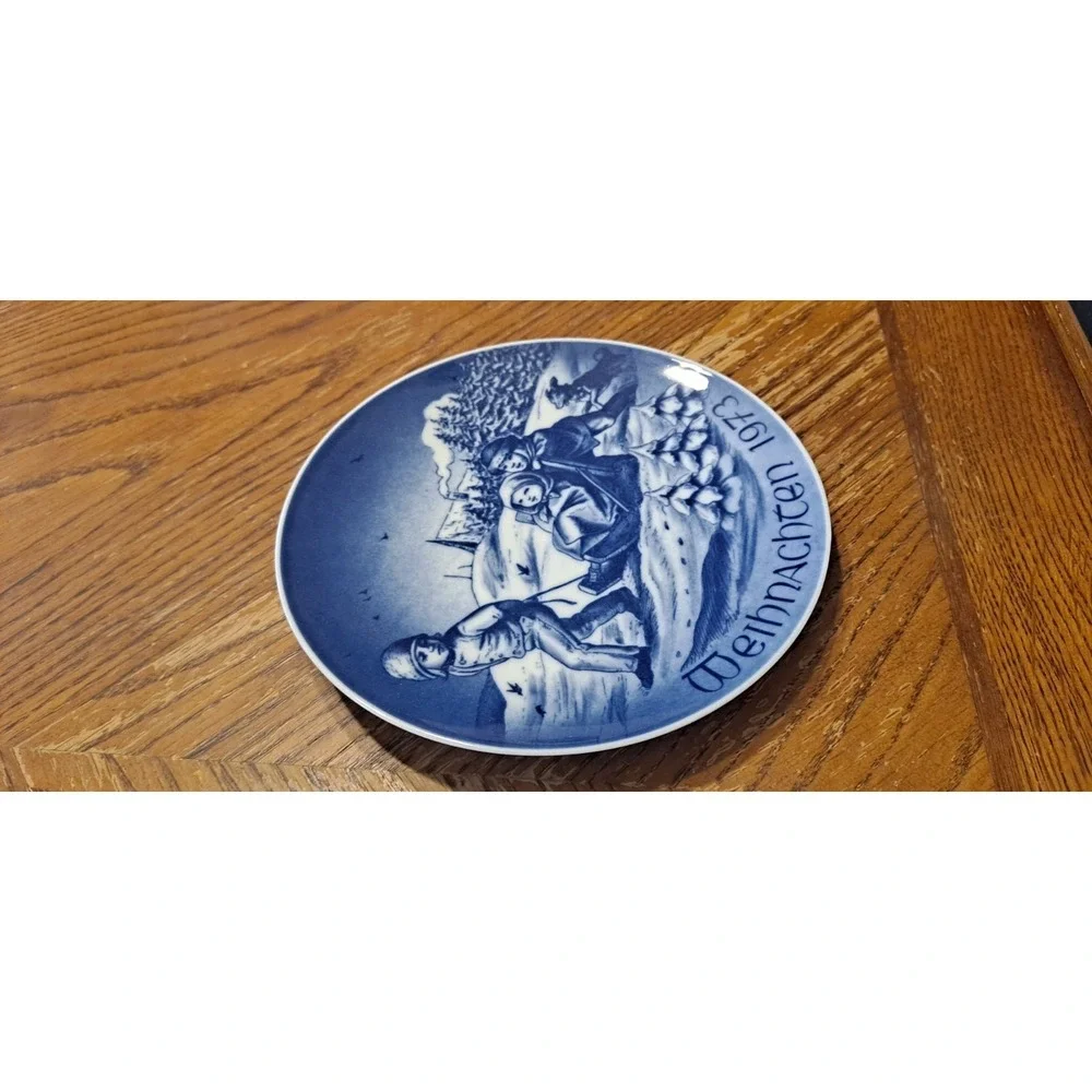 1973 Christmas Limited Edition Bareuther Bavaria Weihnachten‎ Blue  Plate